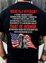 Men's What Is A Veteran That Is Honor Funny Graphic Printing Cotton Casual America Flag T-Shirt