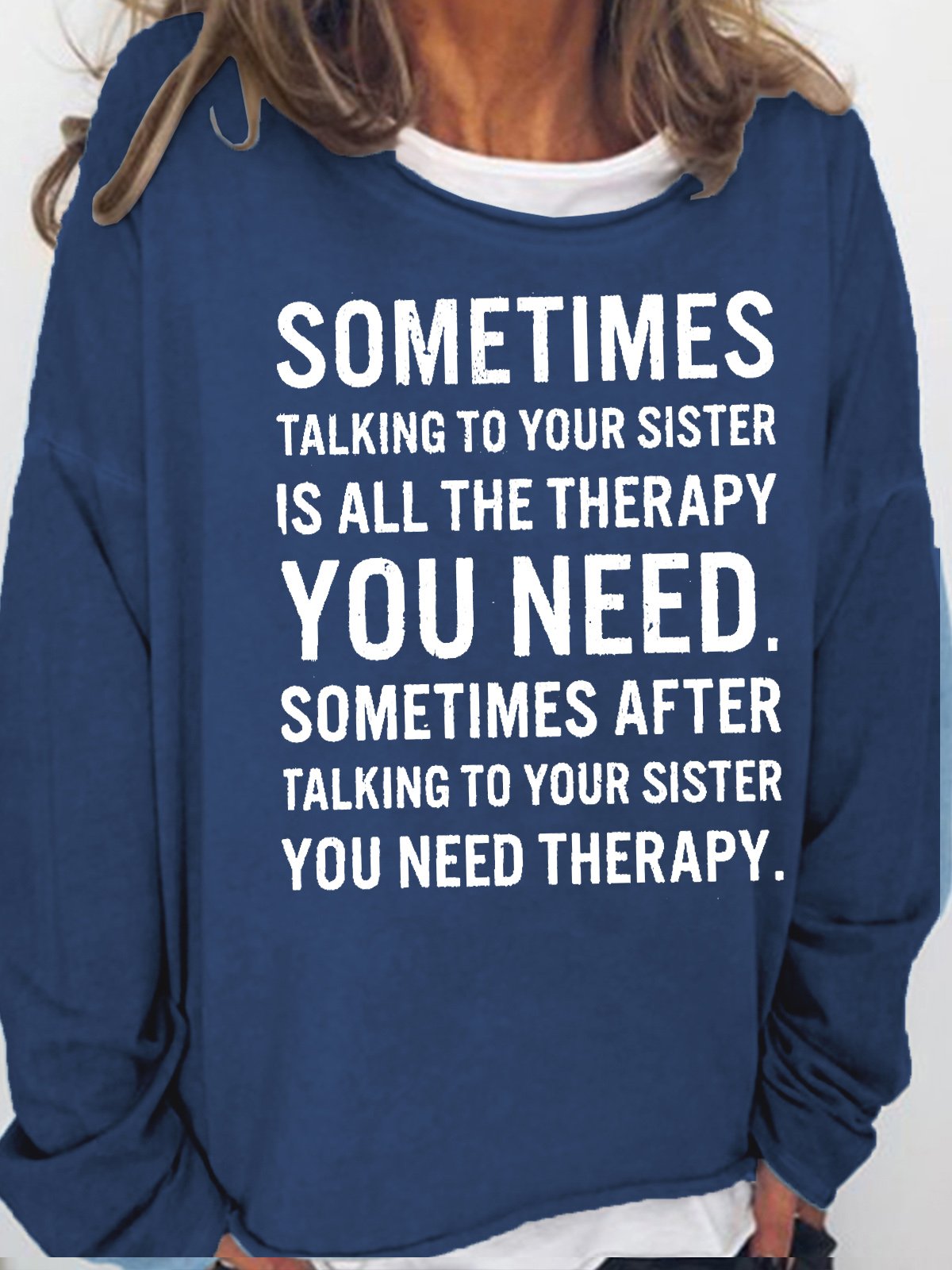 Women's Funny Sister Letters Casual Sweatshirt