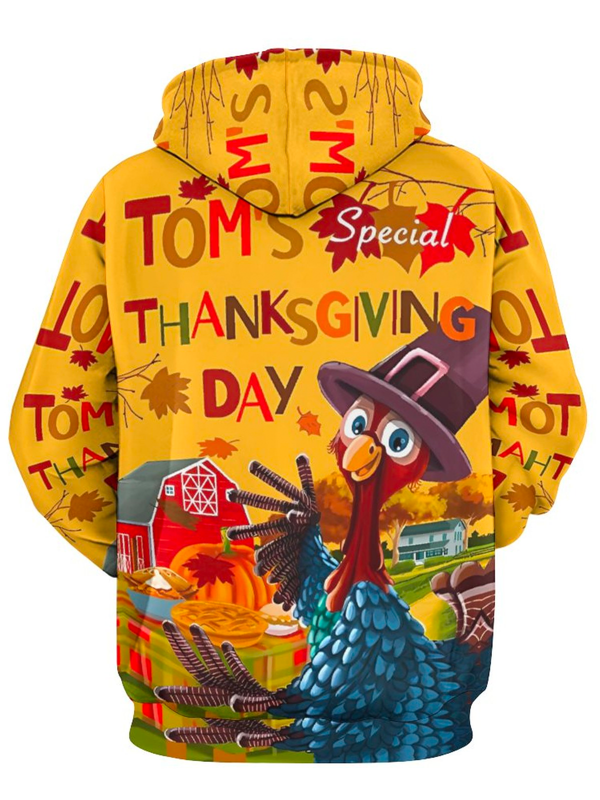 Thanksgiving Gobble Gobble Turkey Casual Animal Hoodie