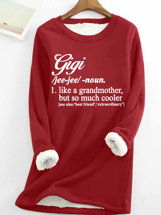 Women's Gigi Like A Grandmother But So Much Cooler Text Letters Loose Simple Sweatshirt