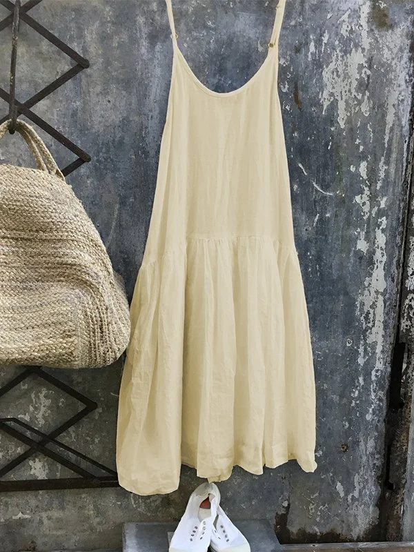 Casual Sleeveless Round Neck Plus Size Dress | lilicloth