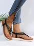 Beaded Thin Strap Bohemian Thong Sandals