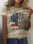 American Flag Phonetic Symbols Sunflower Home Of The Free Because Of The Brave Vintage T-Shirt