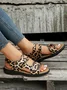 Vintage Embroidery Hook and Loop Comfy Sole Flat Sandals