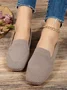 Casual Breathable Mesh Fabric Square Toe Slip On Shoes
