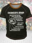 Men' Engineer's Brain Funny Graphic Printing Casual Regular Fit Text Letters T-Shirt